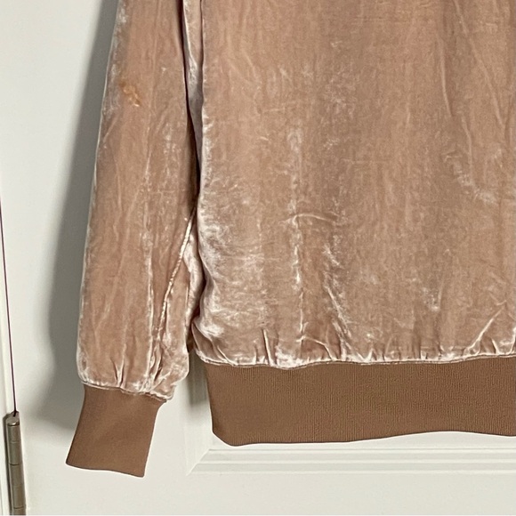 Madewell Tan Velvet Silk Blend Full Zip Bomber Jacket - 35565 - Picture 10 of 16